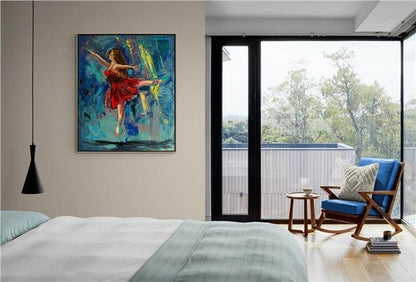 Balerinin Büyülü Sahnesi Yağlı Boya Tablosu