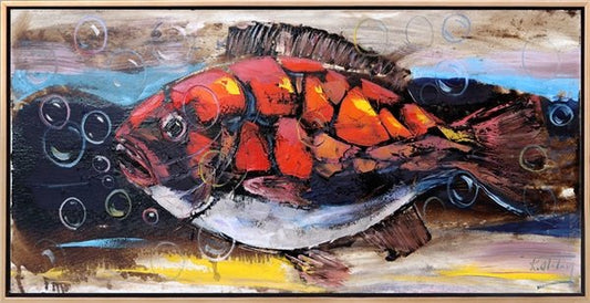 Baloncu Balık Yağlı Boya Tablosu