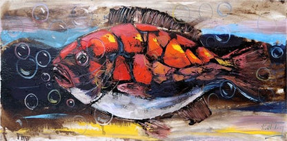 Baloncu Balık Yağlı Boya Tablosu