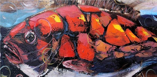 Baloncu Balık Yağlı Boya Tablosu