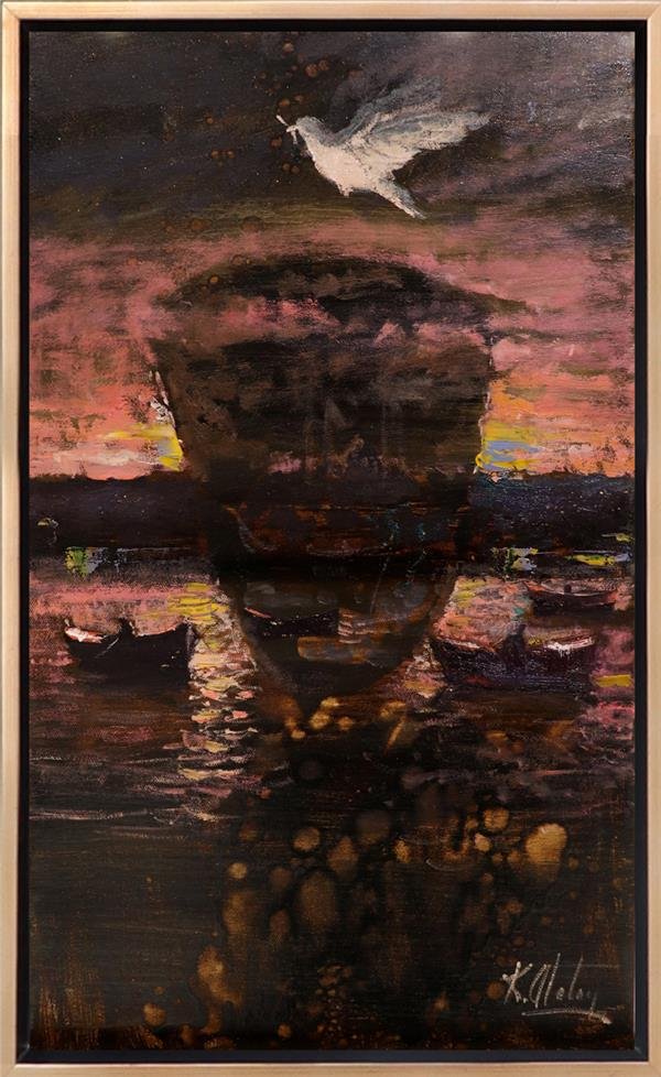 Barış Güvercini Yağlı Boya Tablosu