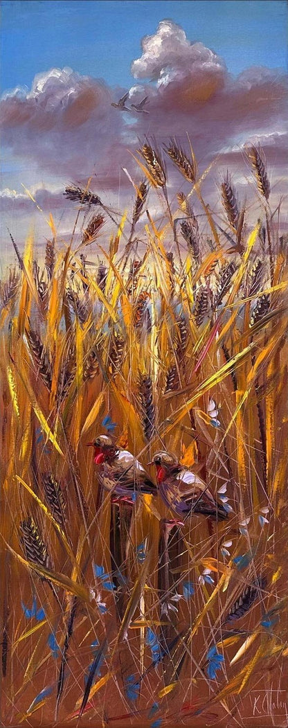 Başak Tarlası Sabah Yağlı Boya Tablosu