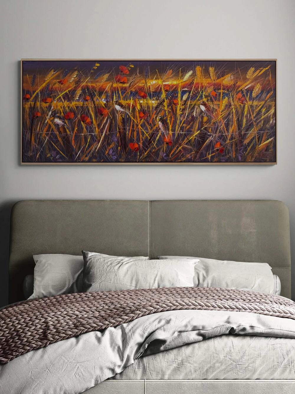 Başaklarda Kuş Sesleri Yağlı Boya Tablosu