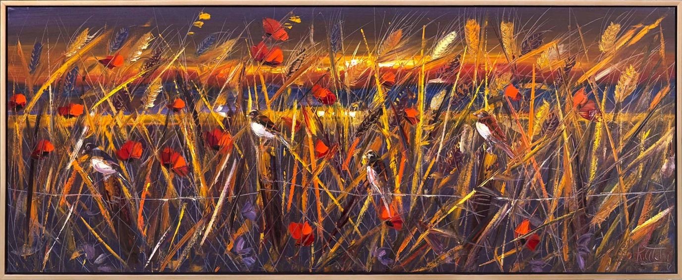 Başaklarda Kuş Sesleri Yağlı Boya Tablosu