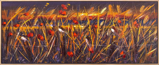 Başaklarda Kuş Sesleri Yağlı Boya Tablosu