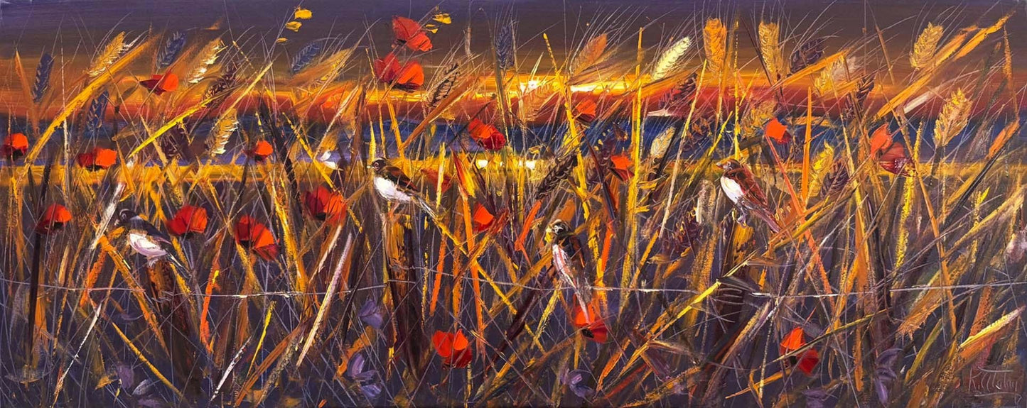 Başaklarda Kuş Sesleri Yağlı Boya Tablosu