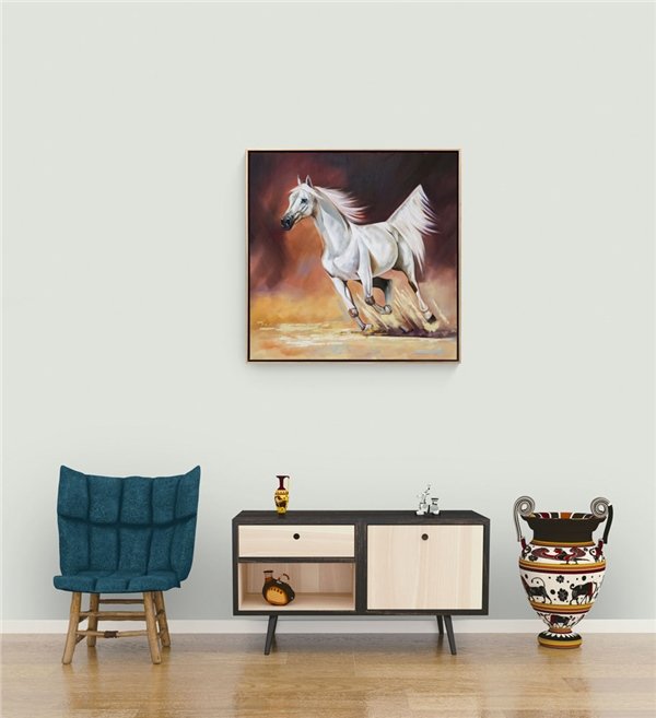 Atın Özgürlük İzleri Yağlı Boya Tablosu