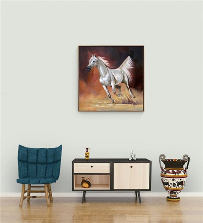 Atın Koşu Serüveni Yağlı Boya Tablosu