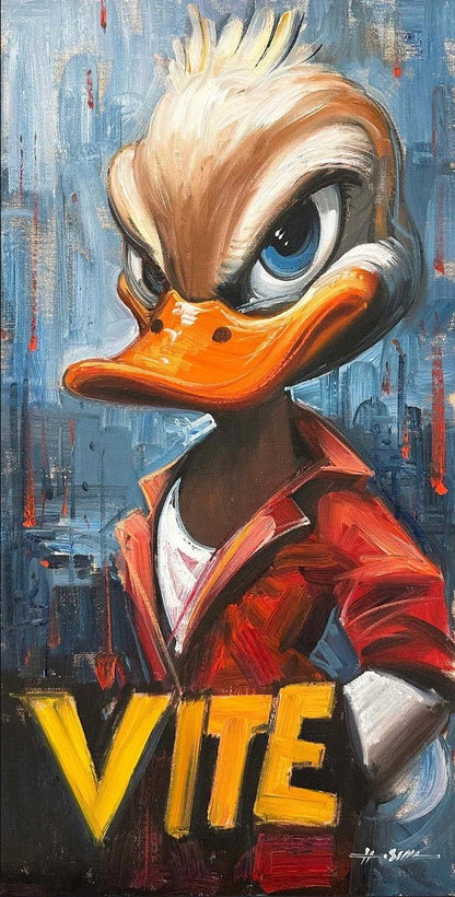 Beyaz Ördek Yağlı Boya Tablosu