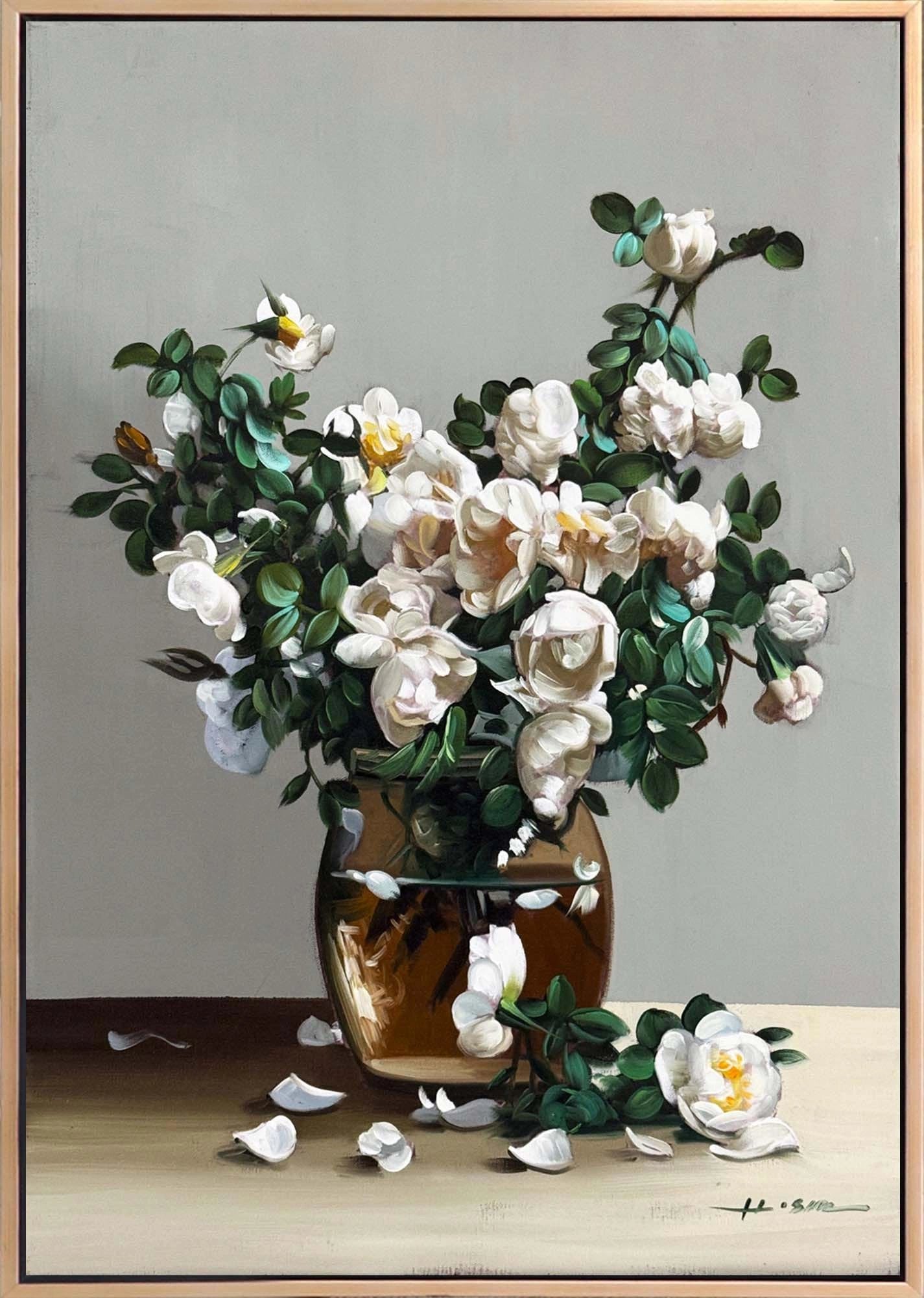 Beyaza Açan Manolya Yağlı Boya Tablosu