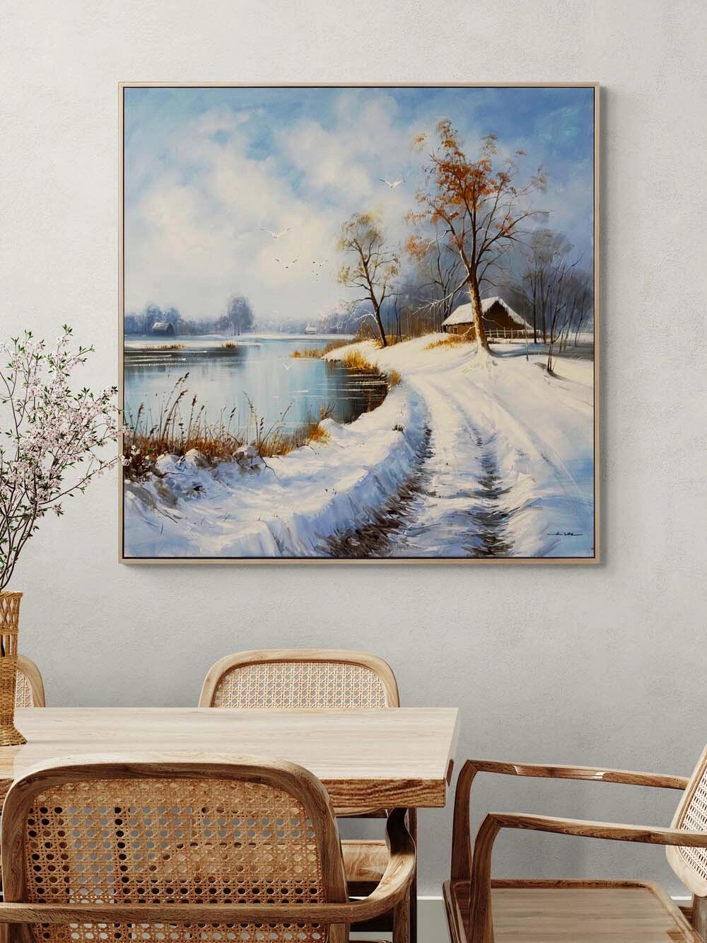 Beyazın Fısıltısı Yağlı Boya Tablosu