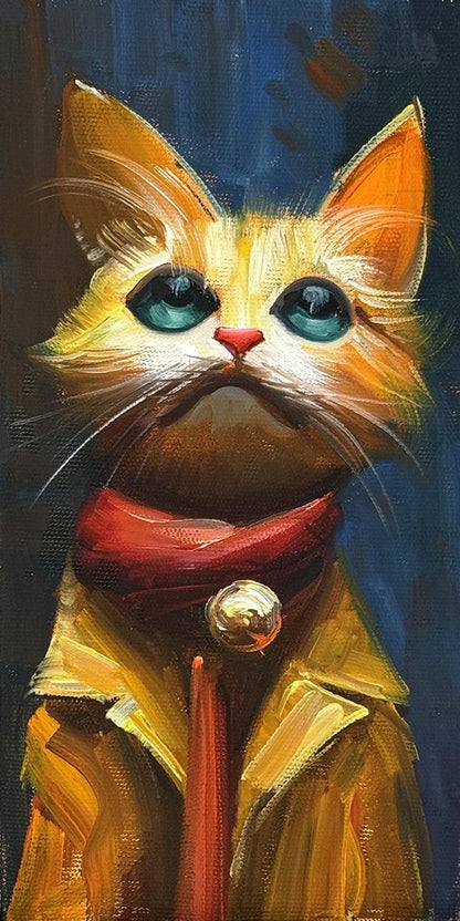 Beyefendi Kedi Yağlı Boya Tablosu