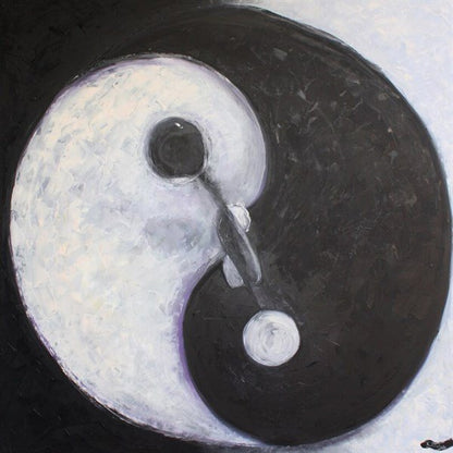 Bir Aynının İki Yarısı Yağlı Boya Tablosu