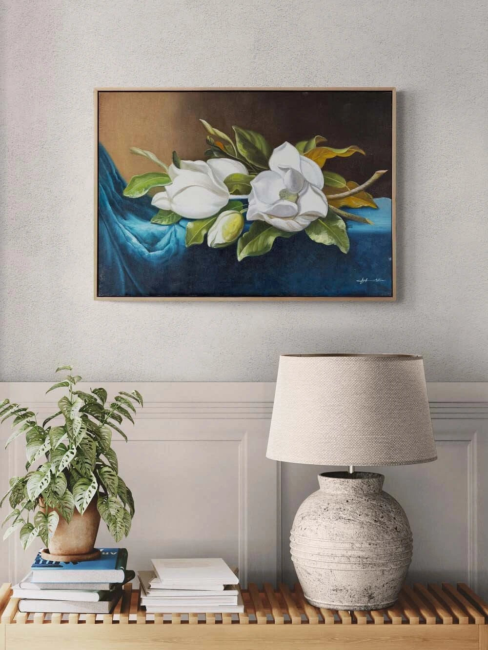 Bir Demet Manolya Yağlı Boya Tablosu