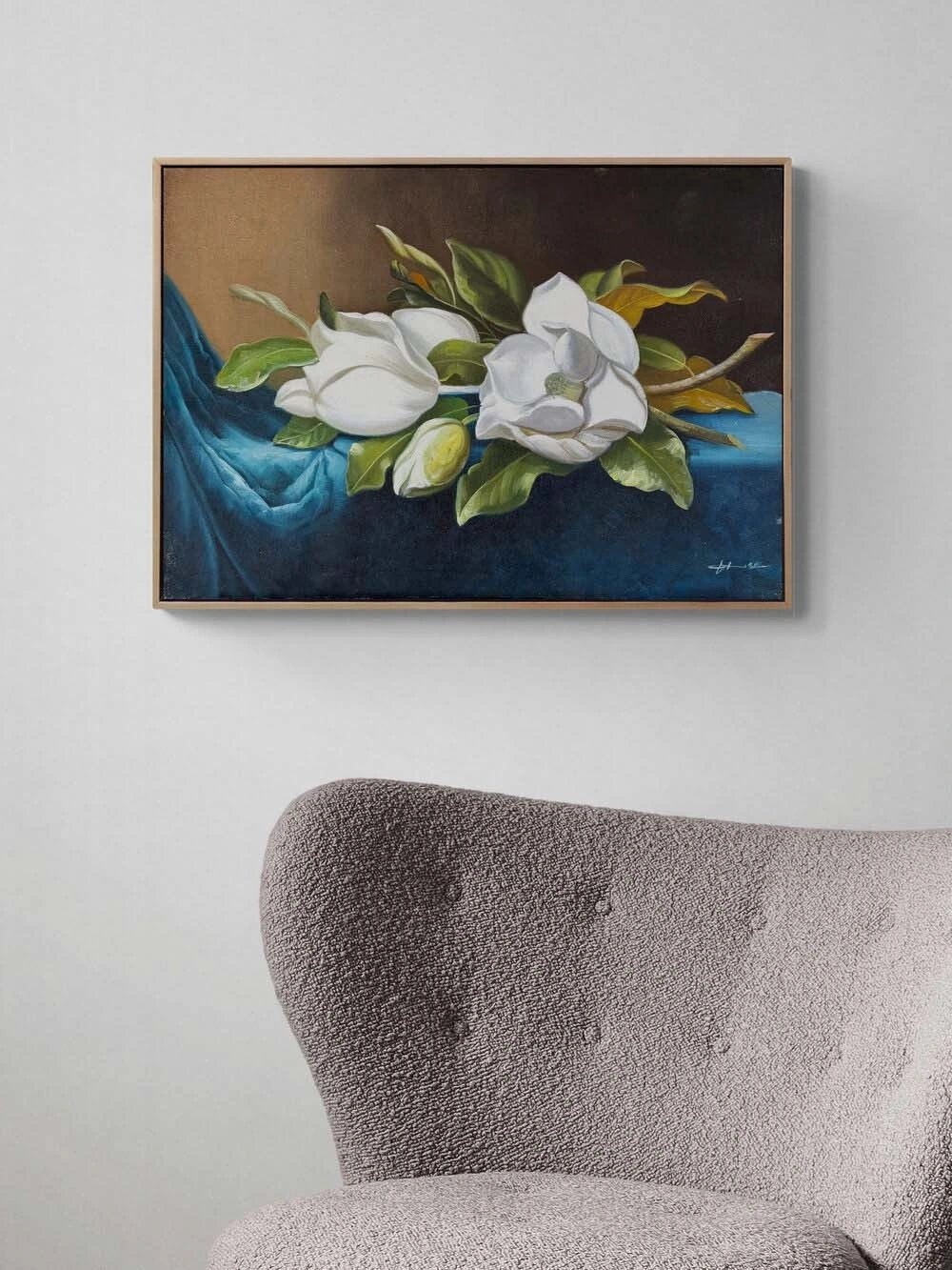 Bir Demet Manolya Yağlı Boya Tablosu