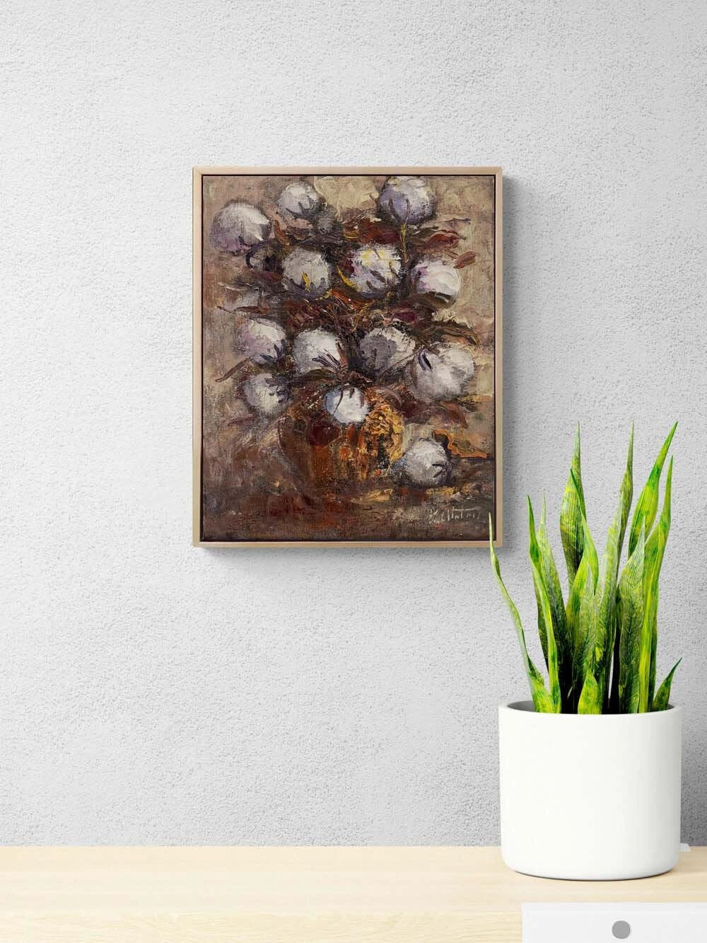 Bir Demet Pamuk Yağlı Boya Tablosu