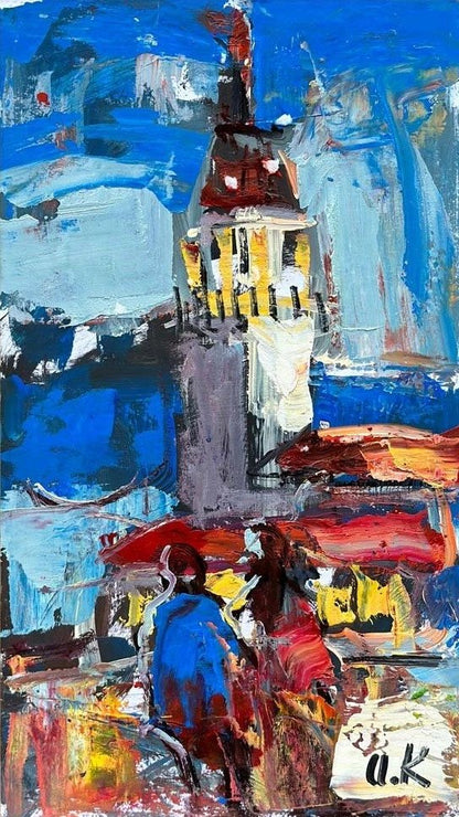 Bir Gün Kız Kulesi Yağlı Boya Tablosu