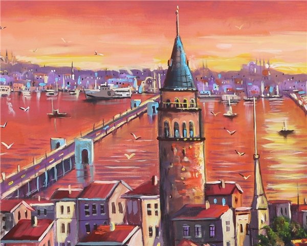 Boğazın Günbatımı Şarkısı Yağlı Boya Tablosu