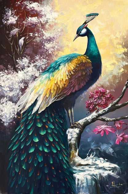 Bir Tavus Kuşu Gibi Yağlı Boya Tablosu