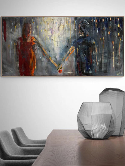 Birleşen Kalp Atışları Yağlı Boya Tablosu