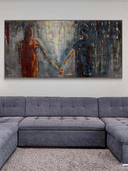 Birleşen Kalp Atışları Yağlı Boya Tablosu