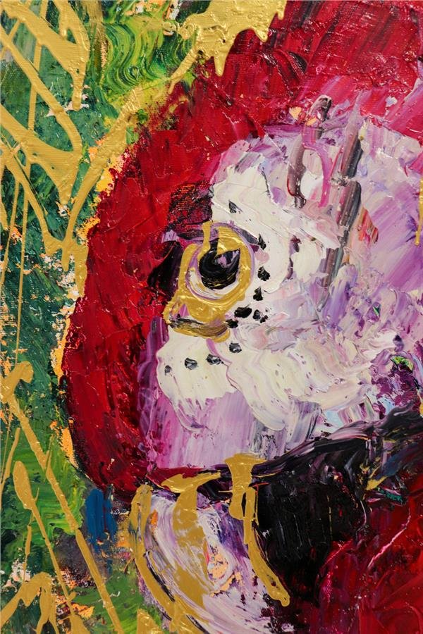 Papağanların Sonsuz Sevgisi Yağlı Boya Tablosu