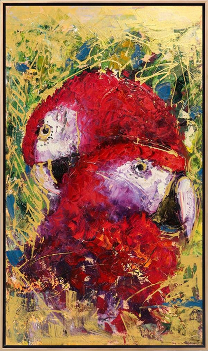 Papağanların Sonsuz Sevgisi Yağlı Boya Tablosu