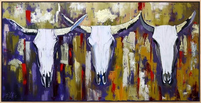 Boğa Başları Yağlı Boya Tablosu