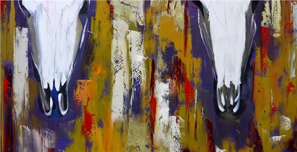 Boğa Başları Yağlı Boya Tablosu