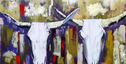 Boğa Başları Yağlı Boya Tablosu