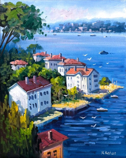 Boğaz'da Yalılar Yağlı Boya Tablosu