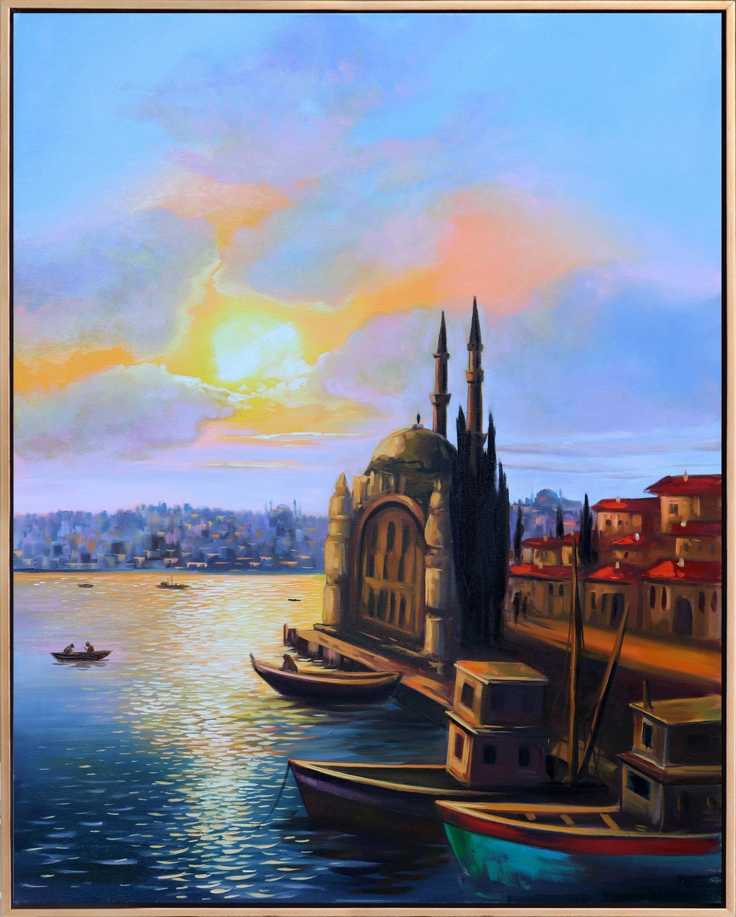 Boğaz Manzaralı Ortaköy Cami Yağlı Boya Tablosu