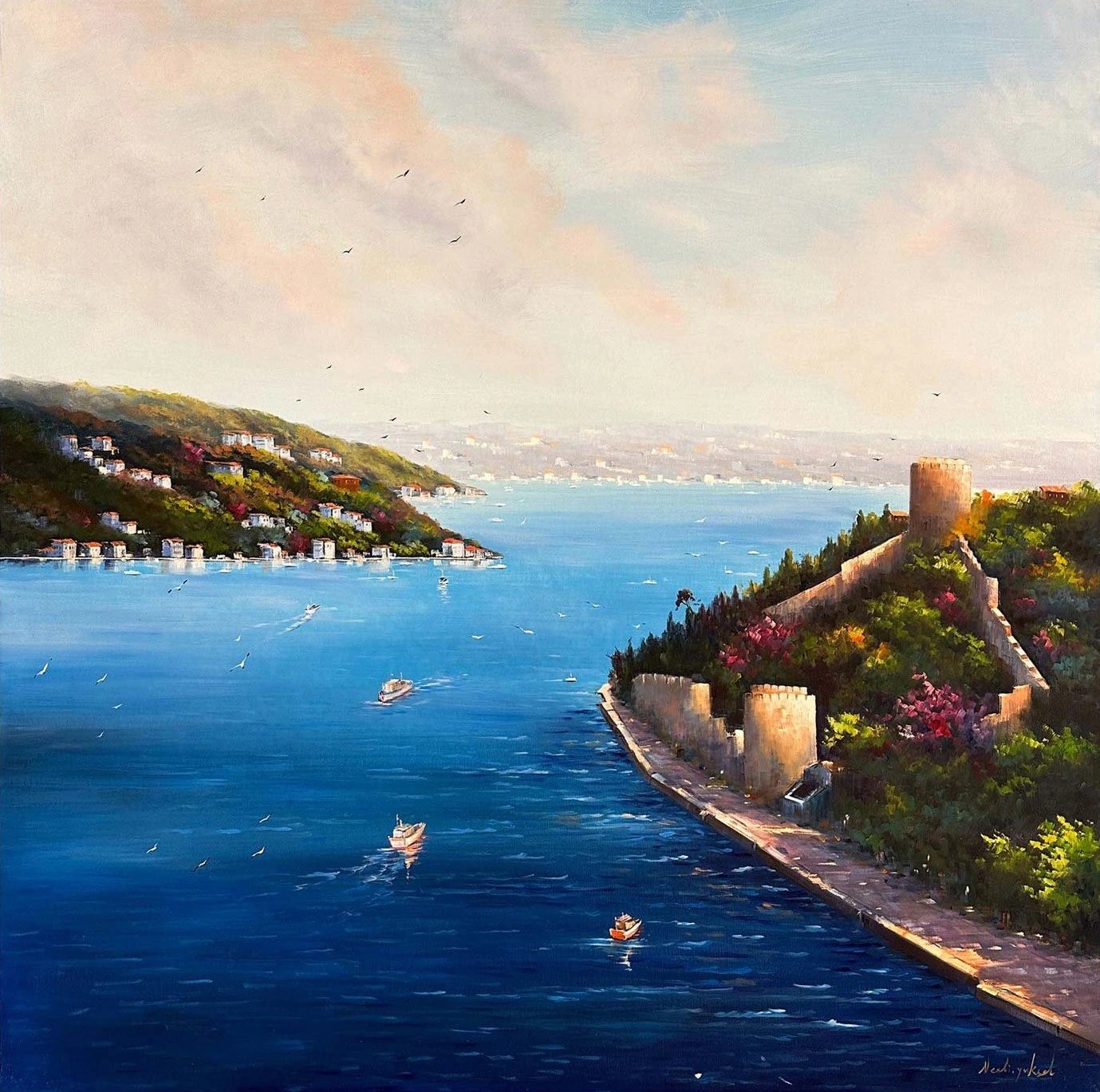 Boğaz ve Rumeli Hisarı Yağlı Boya Tablosu