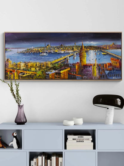 Boğaza Düşen Akşam Yağlı Boya Tablosu