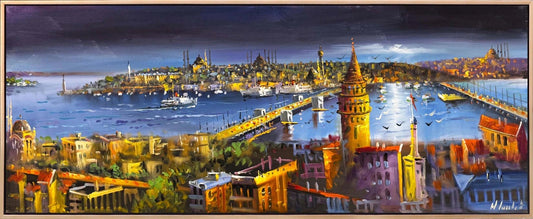 Boğaza Düşen Akşam Yağlı Boya Tablosu