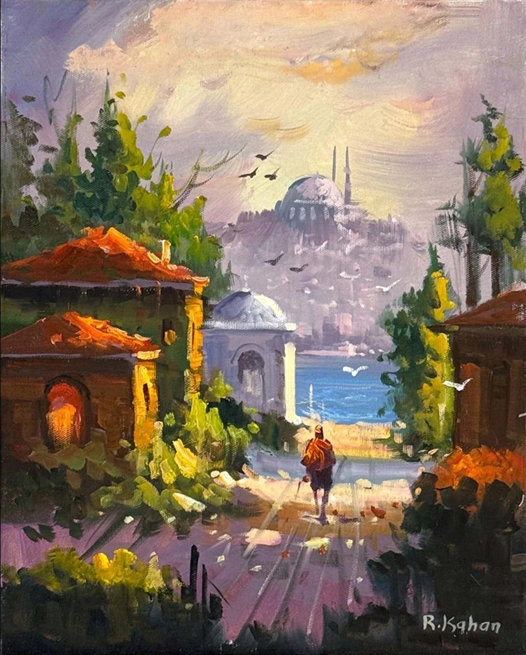 Boğaza Yürüyenler Yağlı Boya Tablosu