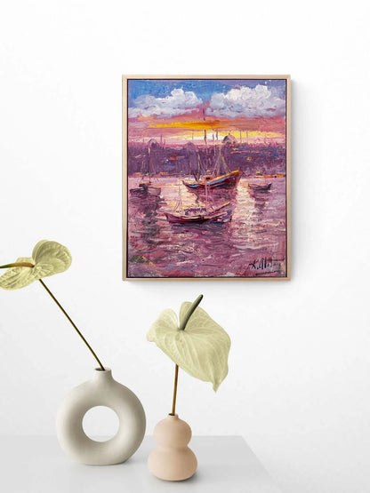 Boğazda Bir An Yağlı Boya Tablosu