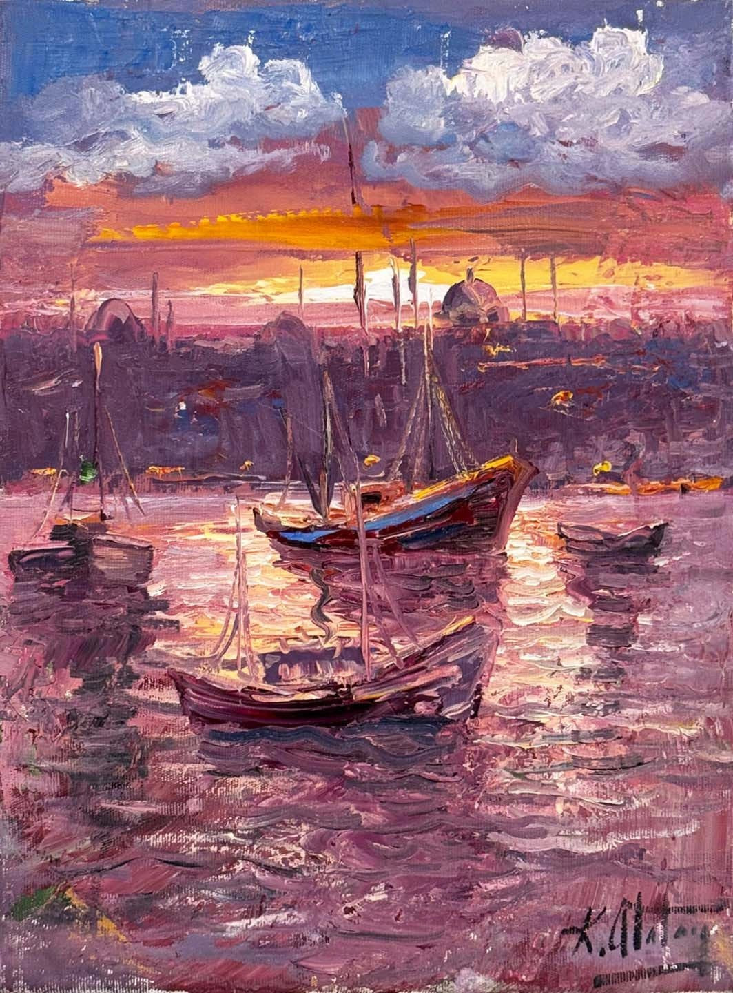 Boğazda Bir An Yağlı Boya Tablosu