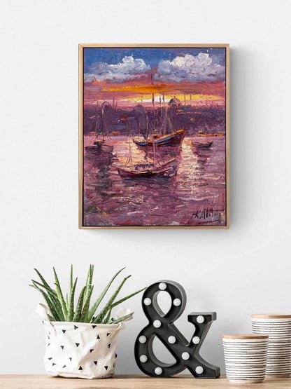 Boğazda Bir An Yağlı Boya Tablosu