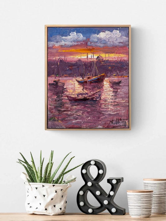 Boğazda Bir An Yağlı Boya Tablosu