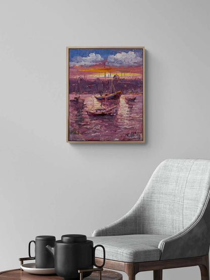 Boğazda Bir An Yağlı Boya Tablosu