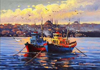 Boğazda Bir Esinti Yağlı Boya Tablosu