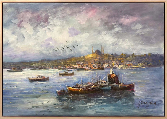 Boğazda Bir Sabah Yağlı Boya Tablosu