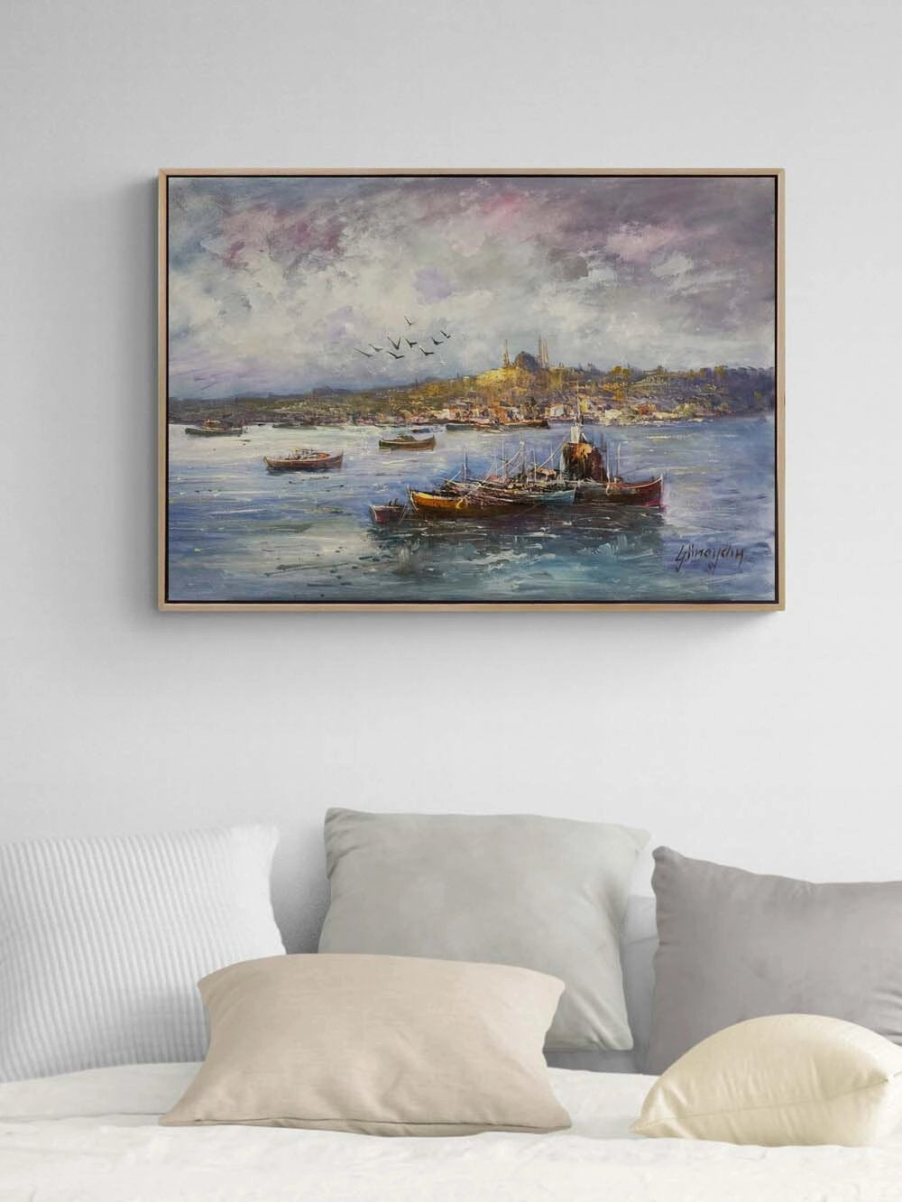 Boğazda Bir Sabah Yağlı Boya Tablosu