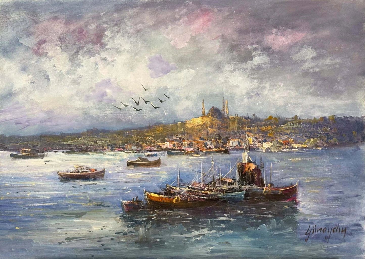 Boğazda Bir Sabah Yağlı Boya Tablosu