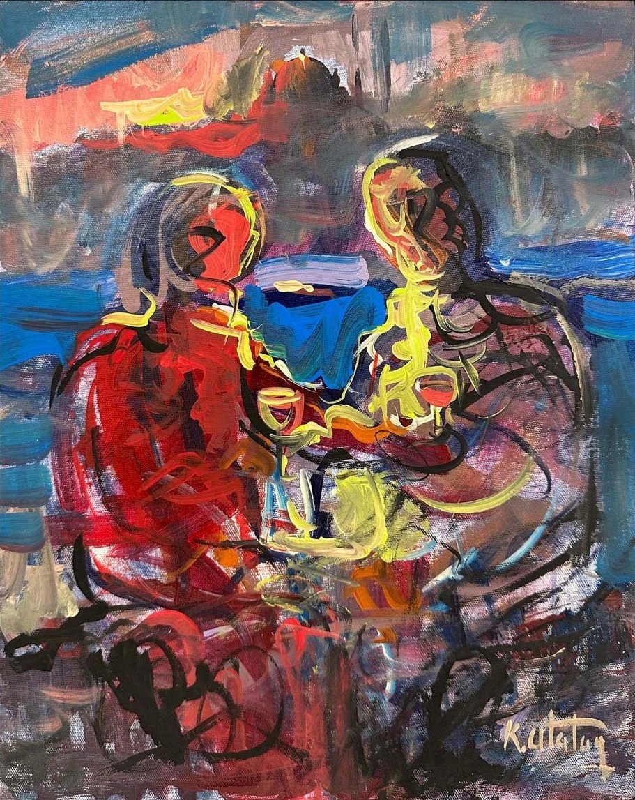 Boğazda Çiftler Yağlı Boya Tablosu