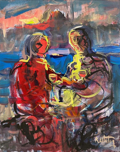 Boğazda Çiftler Yağlı Boya Tablosu