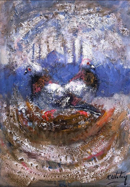 Boğazda Güvercinlerin Dansı Yağlı Boya Tablosu