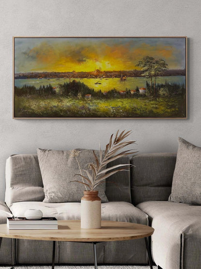 Boğazda Işık Yağmuru Yağlı Boya Tablosu