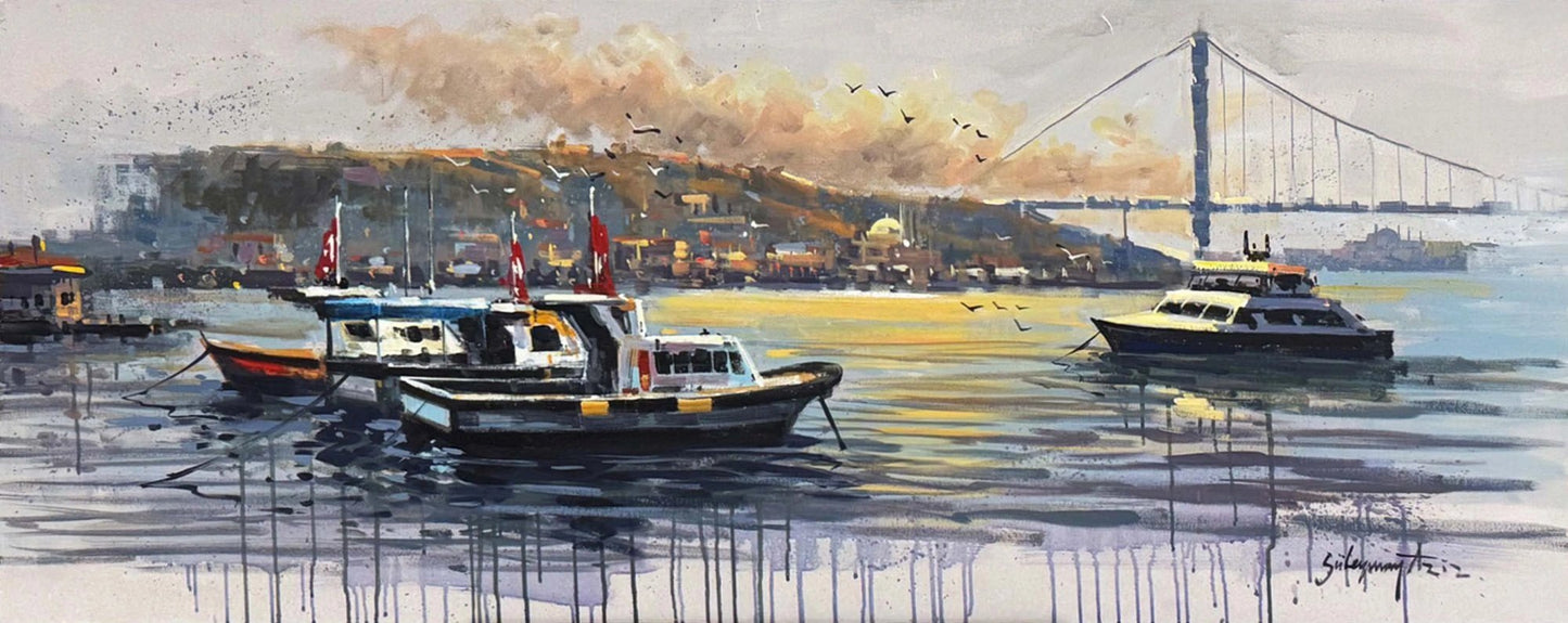 Boğazda Rüzgârın Fısıltısı Yağlı Boya Tablosu